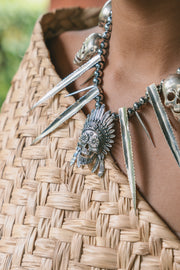Collar Guerrero, joya de plata .925, con hematita – Gabriela Sánchez (vista 3)