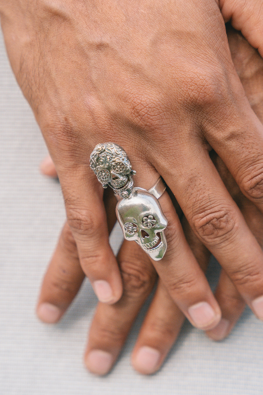 Anillo Calaveritas de Flor, joya de plata .925 – Gabriela Sánchez