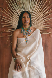 Collar Ofrenda en Turquesa, joya de plata .925, con ámbar – Gabriela Sánchez (vista 5)