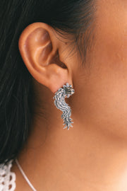 Aretes Quetzalcóatl, joya de plata .925 – Gabriela Sánchez (vista 2)