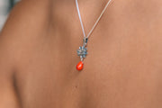 Dije Quetzalcóatl Rojo, joya de plata .925, con coral – Gabriela Sánchez