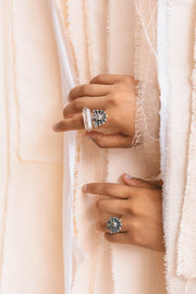 Anillo Cuarzo doble punta con Cráneo, joya de plata .925 – Gabriela Sánchez (vista 3)