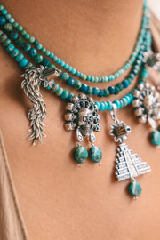 Collar Momento Sagrado, joya de plata .925, con turquesa y crisocola – Gabriela Sánchez (vista 5)