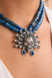 Collar Tzompantli Lapislázuli, joya de plata .925 – Gabriela Sánchez (vista 2)