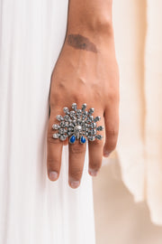 Anillo Tzompantli Lapislázuli, joya de plata .925 – Gabriela Sánchez (vista 5)