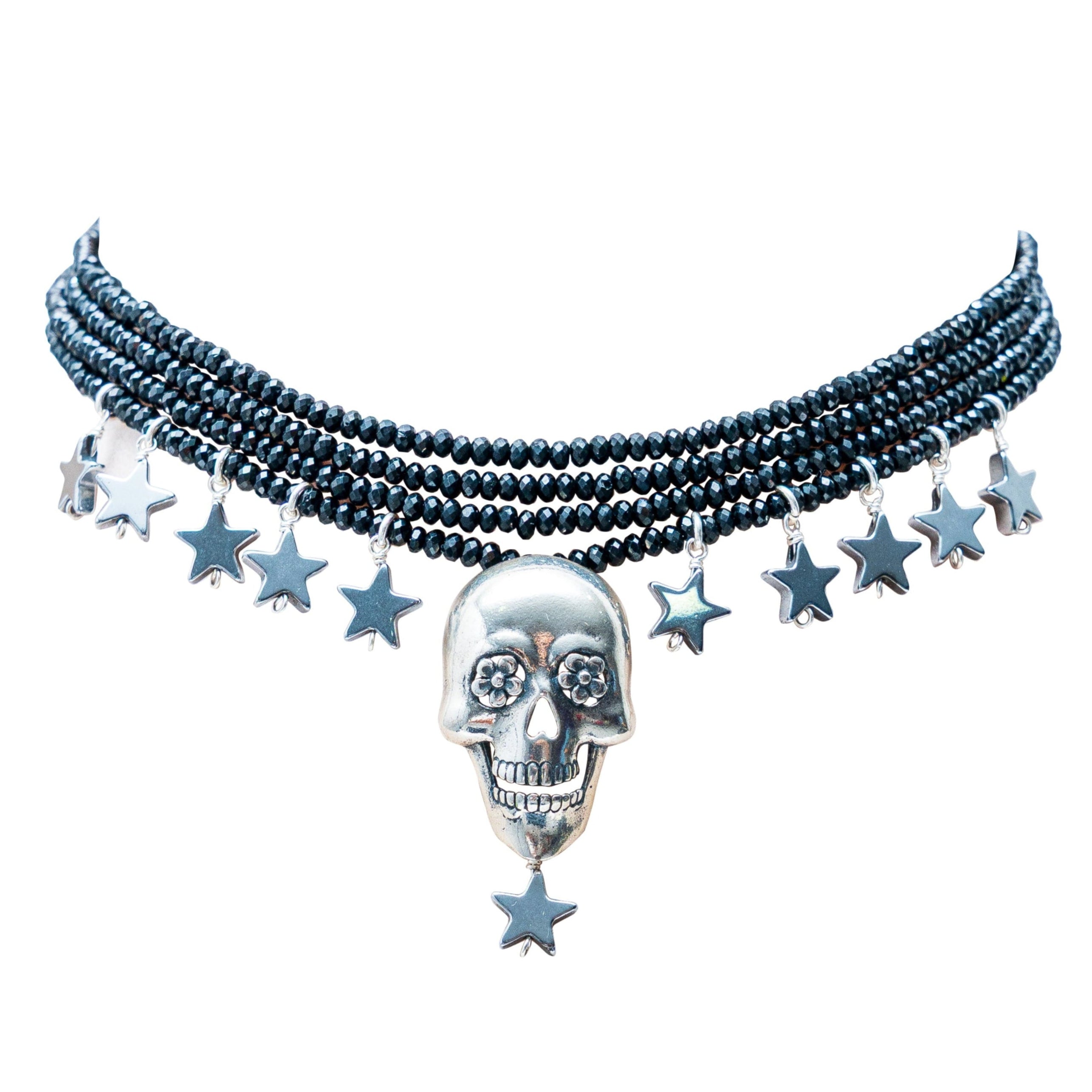 Collar Firmamento, joya de plata .925, con espinela y hematita – Gabriela Sánchez