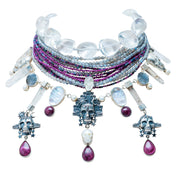 Collar Reflejo Ancestral, joya de plata .925, con cristal de roca y cuarzo tornasol – Gabriela Sánchez (vista 2)