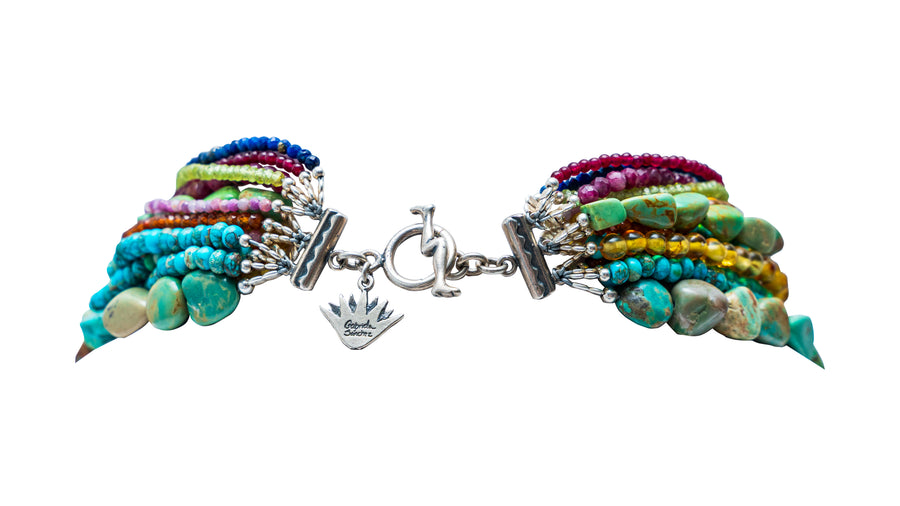 Collar Ofrenda en Turquesa, joya de plata .925, con ámbar – Gabriela Sánchez (vista 6)