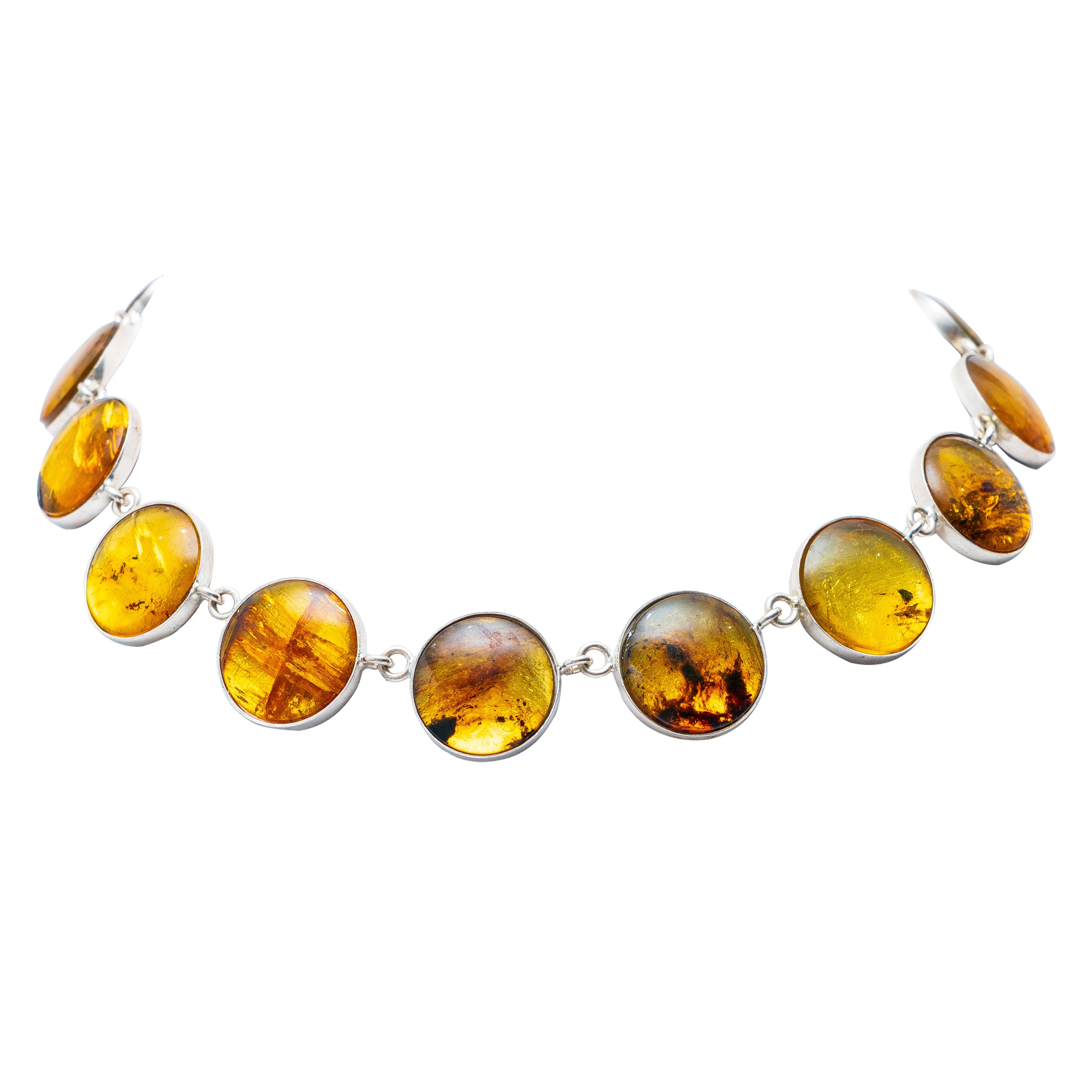 Collar Alma Dorada, joya de plata .925, con ámbar – Gabriela Sánchez