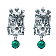 Aretes Elixir de Dioses, joya de plata .925, con malaquita – Gabriela Sánchez
