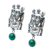 Aretes Elixir de Dioses, joya de plata .925, con malaquita – Gabriela Sánchez (vista 3)
