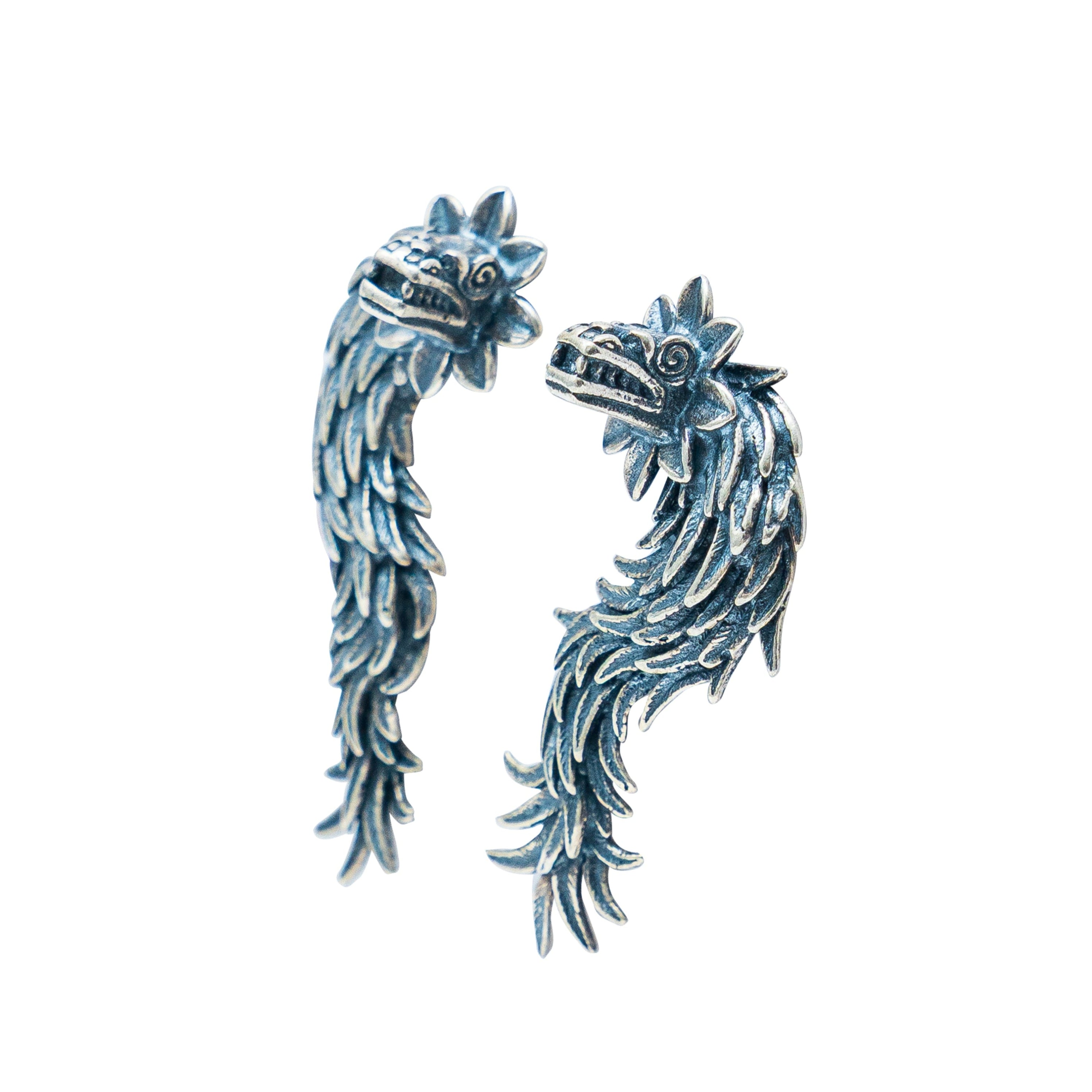 Aretes Quetzalcóatl, joya de plata .925 – Gabriela Sánchez