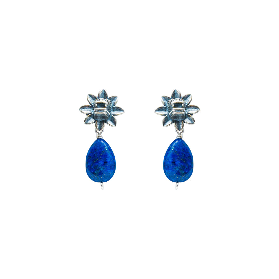 Aretes Sagrado Azul, joya de plata .925, con lapislázuli – Gabriela Sánchez