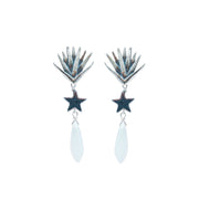 Aretes Estrella y Espina, joya de plata .925, con hematita – Gabriela Sánchez