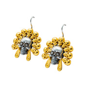 Aretes Tzompantli Dorado, joya de plata .925 – Gabriela Sánchez (vista 2)