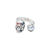 Anillo Flor de Hueso, joya de plata .925, con perla – Gabriela Sánchez (vista 2)