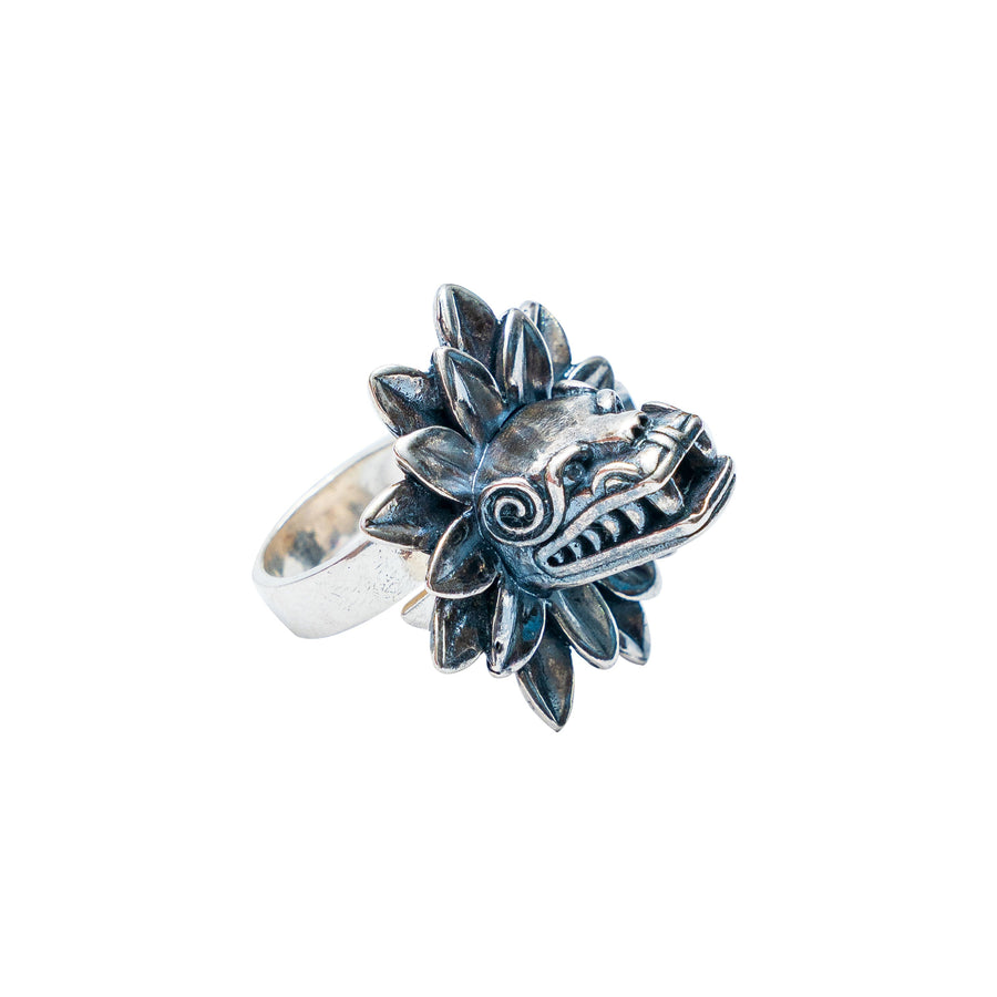 Anillo Plumas de Quetzalcóatl, joya de plata .925 – Gabriela Sánchez (vista 4)