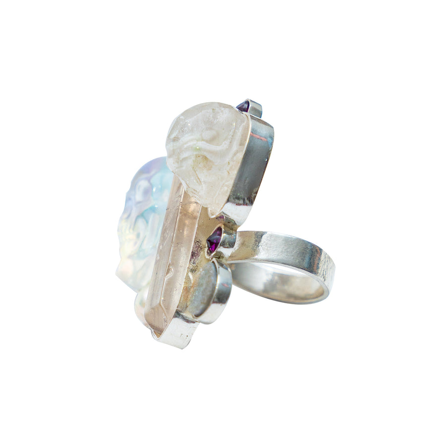 Anillo Raíces Sagradas, joya de plata .925, con cuarzo – Gabriela Sánchez (vista 4)