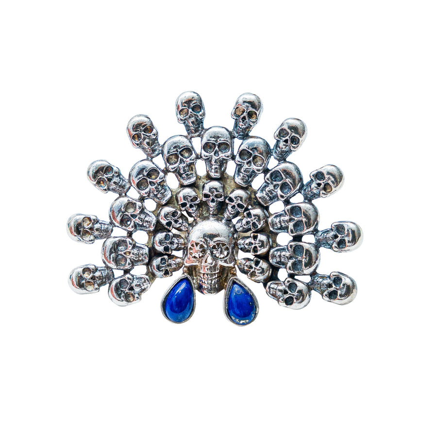 Anillo Tzompantli Lapislázuli, joya de plata .925 – Gabriela Sánchez (vista 2)