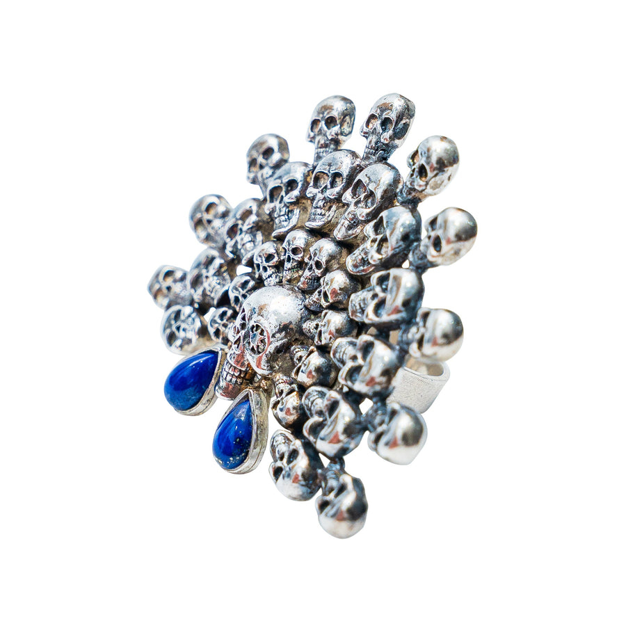Anillo Tzompantli Lapislázuli, joya de plata .925 – Gabriela Sánchez (vista 4)