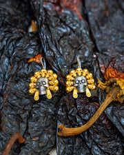Aretes Tzompantli Dorado, joya de plata .925 – Gabriela Sánchez
