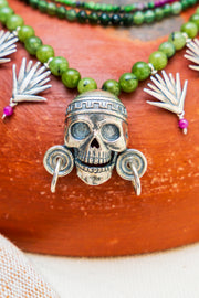Collar Guerrero Águila, joya de plata .925, con jade y fucsita – Gabriela Sánchez (vista 5)