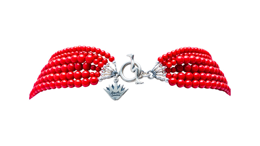 Collar Amor sin Sacrificio, joya de plata .925, con coral – Gabriela Sánchez (vista 8)