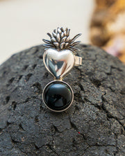 Anillo Copal y Cacao, joya de plata .925, con ónix – Gabriela Sánchez (vista 4)