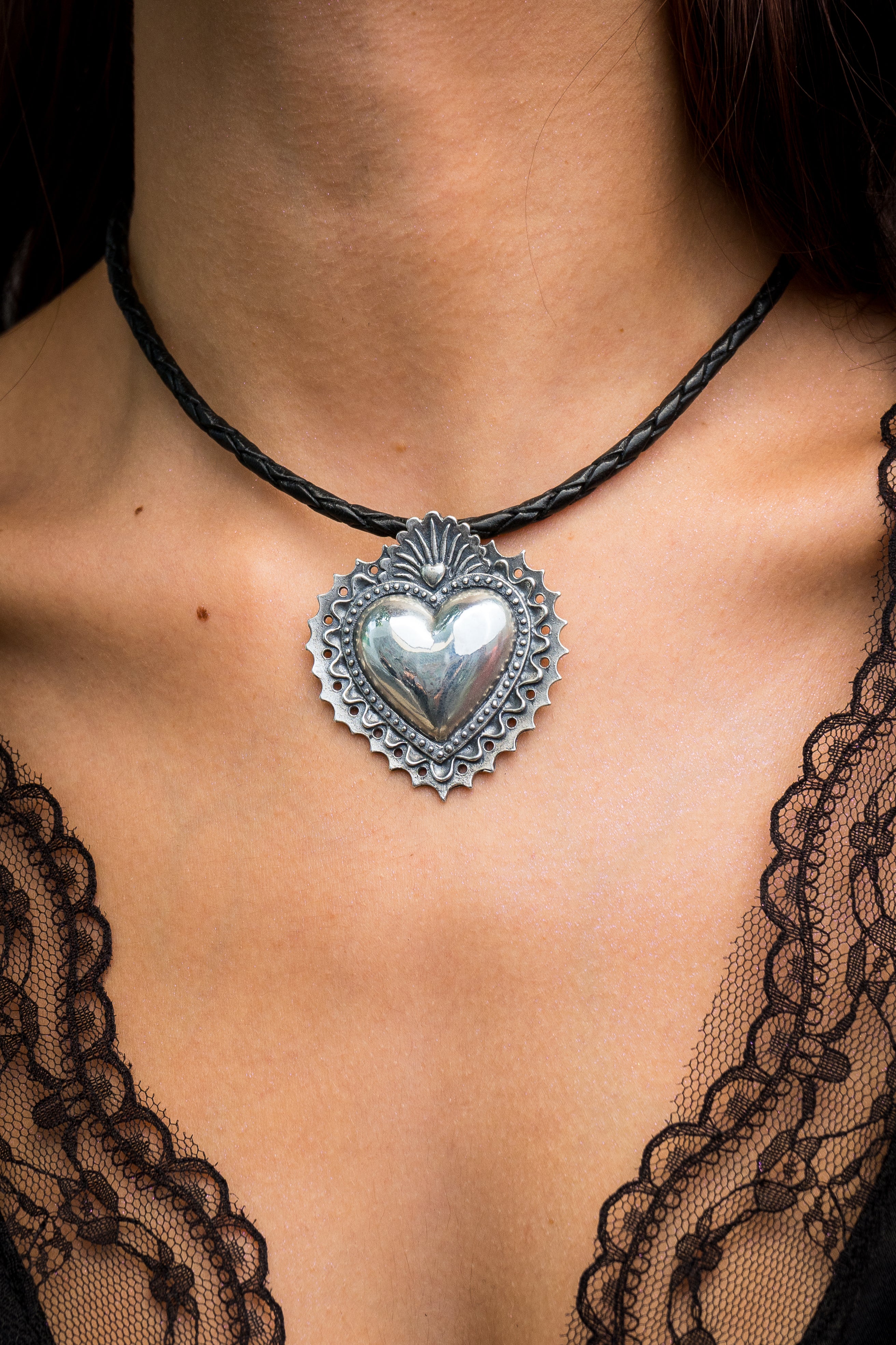 Collar Corazón del Día de Muertos, joya de plata .925 – Gabriela Sánchez