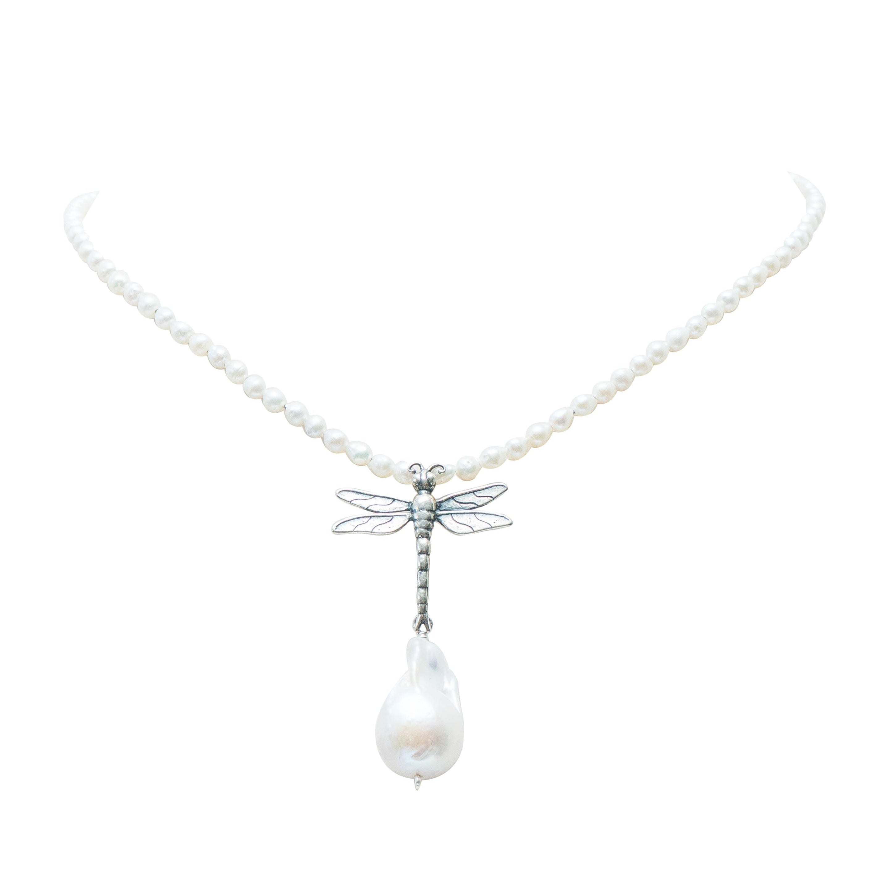 Collar Siempre Libre, joya de plata .925, con perla – Gabriela Sánchez