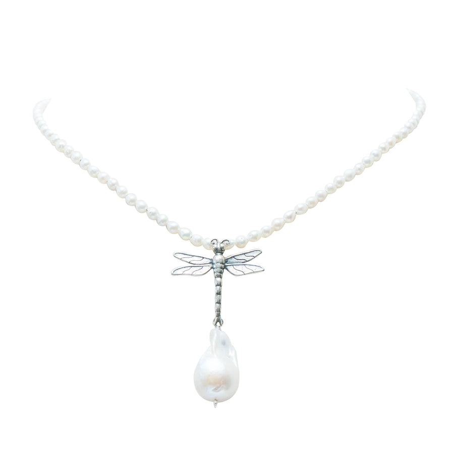 Collar Siempre Libre, joya de plata .925, con perla – Gabriela Sánchez