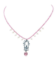 Collar Mi Cielo Rosa, joya de plata .925, con turmalina y cristal Swarovski – Gabriela Sánchez