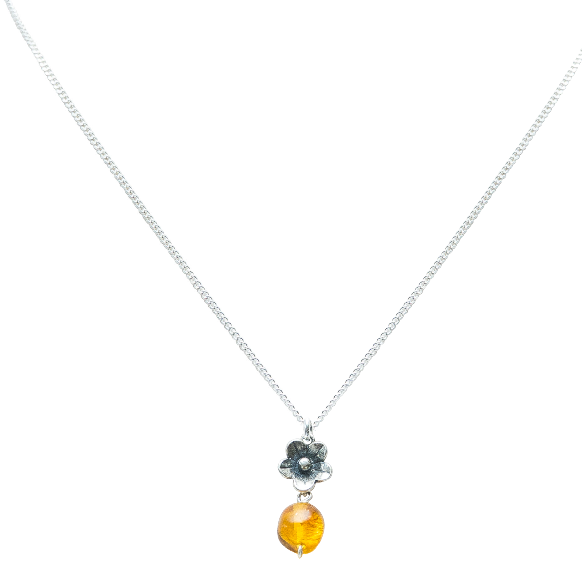 Dije Florecer Juntas, joya de plata .925, con ámbar – Gabriela Sánchez