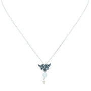 Dije Flores de Amor, joya de plata .925, con aquamarina y perla – Gabriela Sánchez
