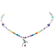 Collar Colibrí de la Suerte, joya de plata .925, con amatista – Gabriela Sánchez