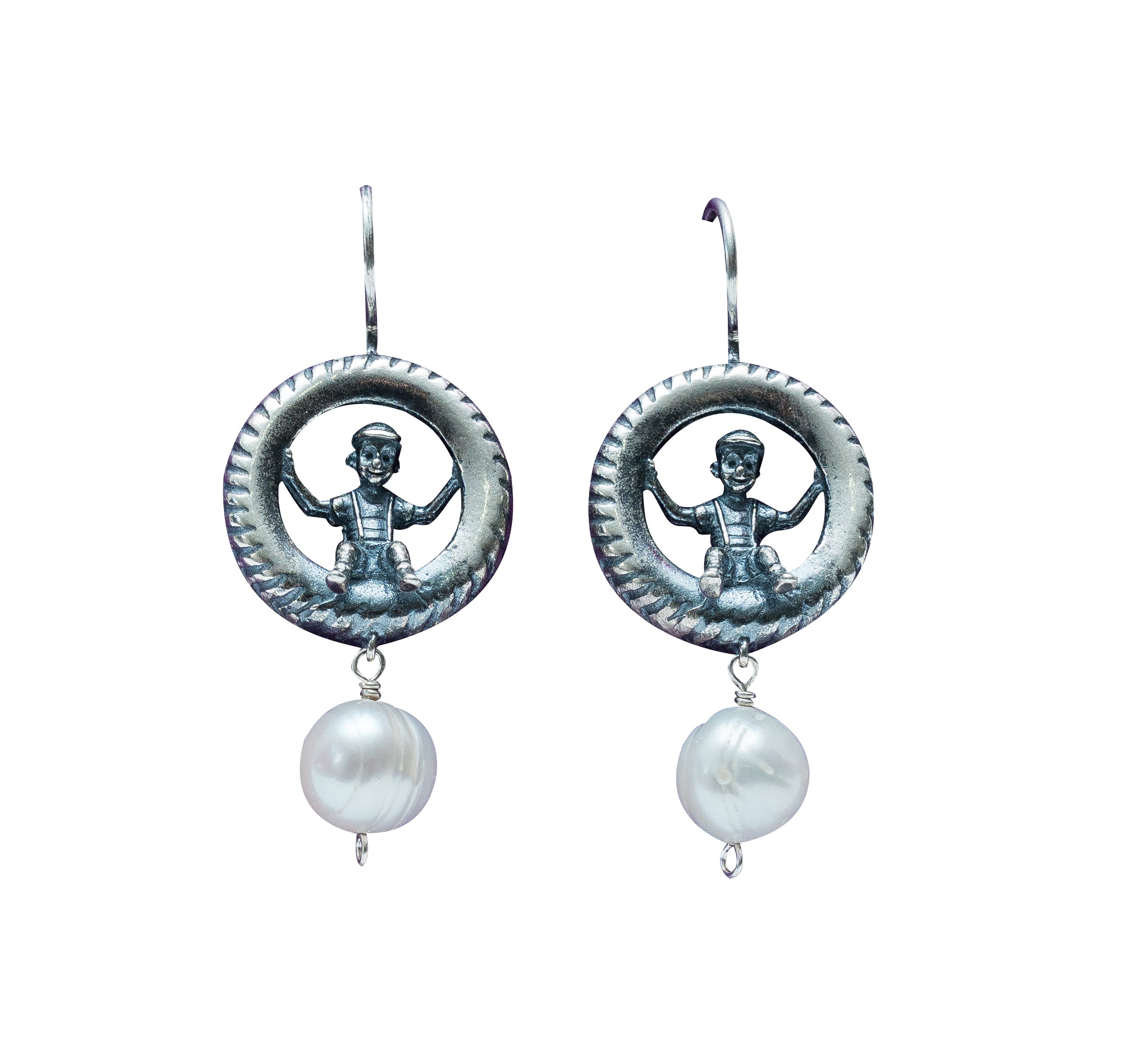 Aretes Tiempos de Cariño, joya de plata .925, con perla – Gabriela Sánchez