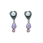 Aretes Dulce Compañía, joya de plata .925, con fosforita y rodocosita – Gabriela Sánchez
