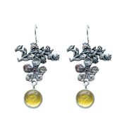 Aretes Jardín de mi Abuela, joya de plata .925, con ámbar – Gabriela Sánchez