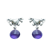 Aretes El Primer Latido, joya de plata .925, con amatista – Gabriela Sánchez
