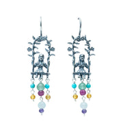 Aretes Amor que Crece, joya de plata .925, con turquesa y venturina – Gabriela Sánchez