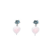 Aretes Mi lugar Seguro, joya de plata .925, con cuarzo rosa – Gabriela Sánchez