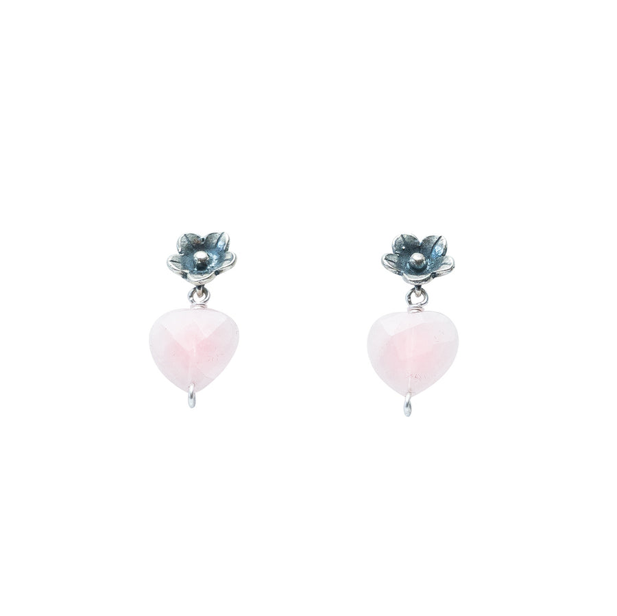 Aretes Mi lugar Seguro, joya de plata .925, con cuarzo rosa – Gabriela Sánchez