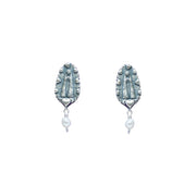 Aretes Luz Divina, joya de plata .925, con perla – Gabriela Sánchez