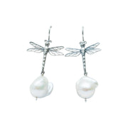 Aretes Vuelos de Cariño, joya de plata .925, con perla – Gabriela Sánchez