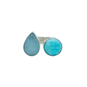 Anillo Brillo Maternal, joya de plata .925, con ópalo y aquamarina – Gabriela Sánchez