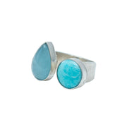 Anillo Brillo Maternal, joya de plata .925, con ópalo y aquamarina – Gabriela Sánchez (vista 4)