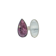 Anillo Gemas del Corazón, joya de plata .925, con concha de abulón y cuarzo – Gabriela Sánchez
