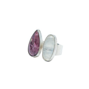 Anillo Gemas del Corazón, joya de plata .925, con concha de abulón y cuarzo – Gabriela Sánchez (vista 3)