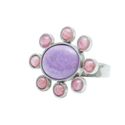 Anillo Dulzura, joya de plata .925, con rodocosita y fosforita – Gabriela Sánchez
