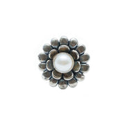 Anillo Girasol de Ensueño, joya de plata .925, con perla – Gabriela Sánchez